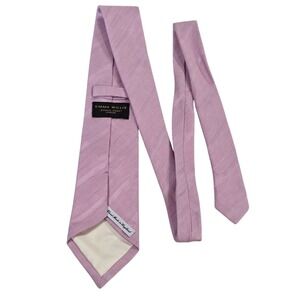Emma Willis Silk Linen Mens Herringbone Tie Lavender Hand Made in England Luxury